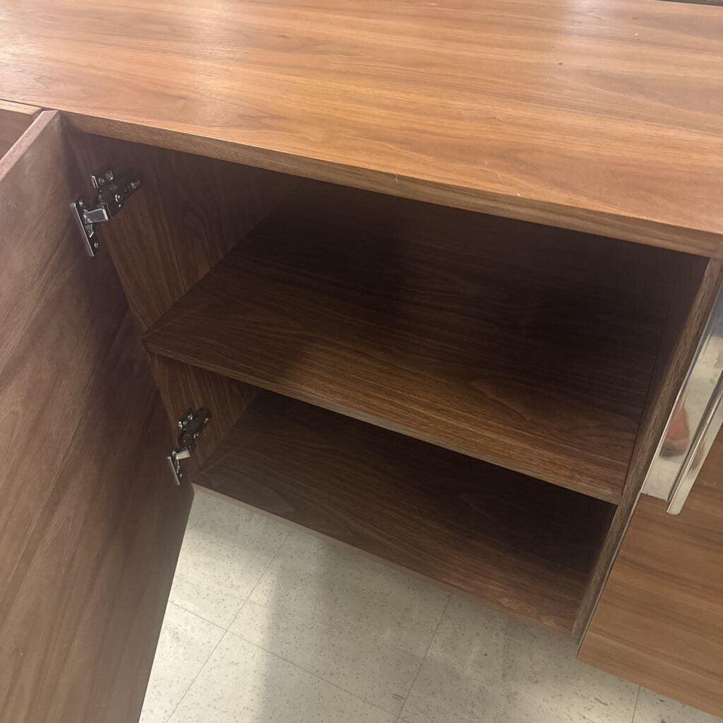Modrest Gillroy Modern Walnut Stainless Steel Buffet 95x20x32