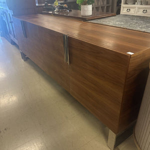 Modrest Gillroy Modern Walnut Stainless Steel Buffet 95x20x32