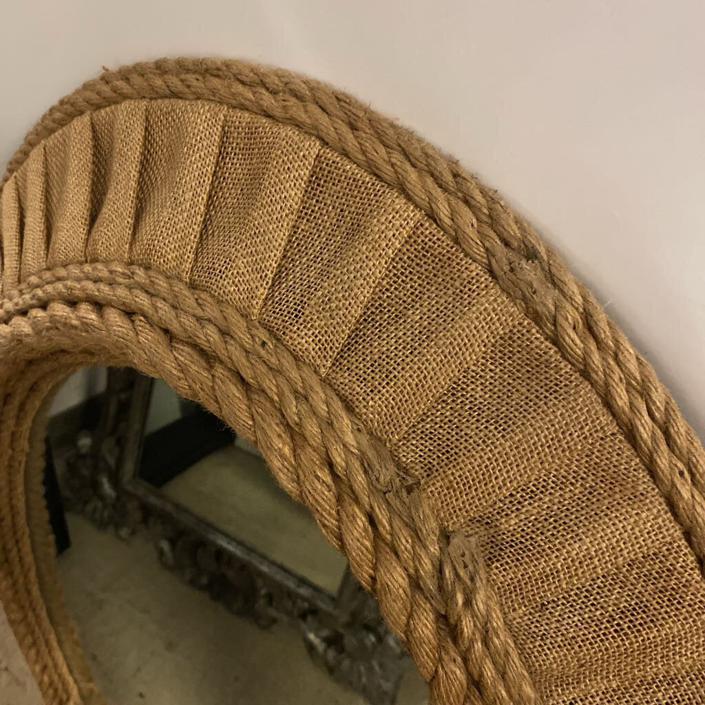 Oval Burlap Rope Mirror 28x41
