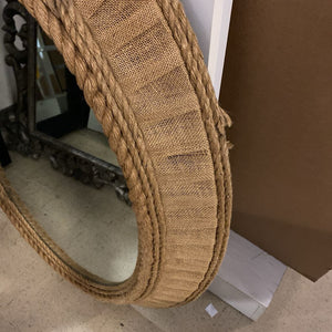 Oval Burlap Rope Mirror 28x41