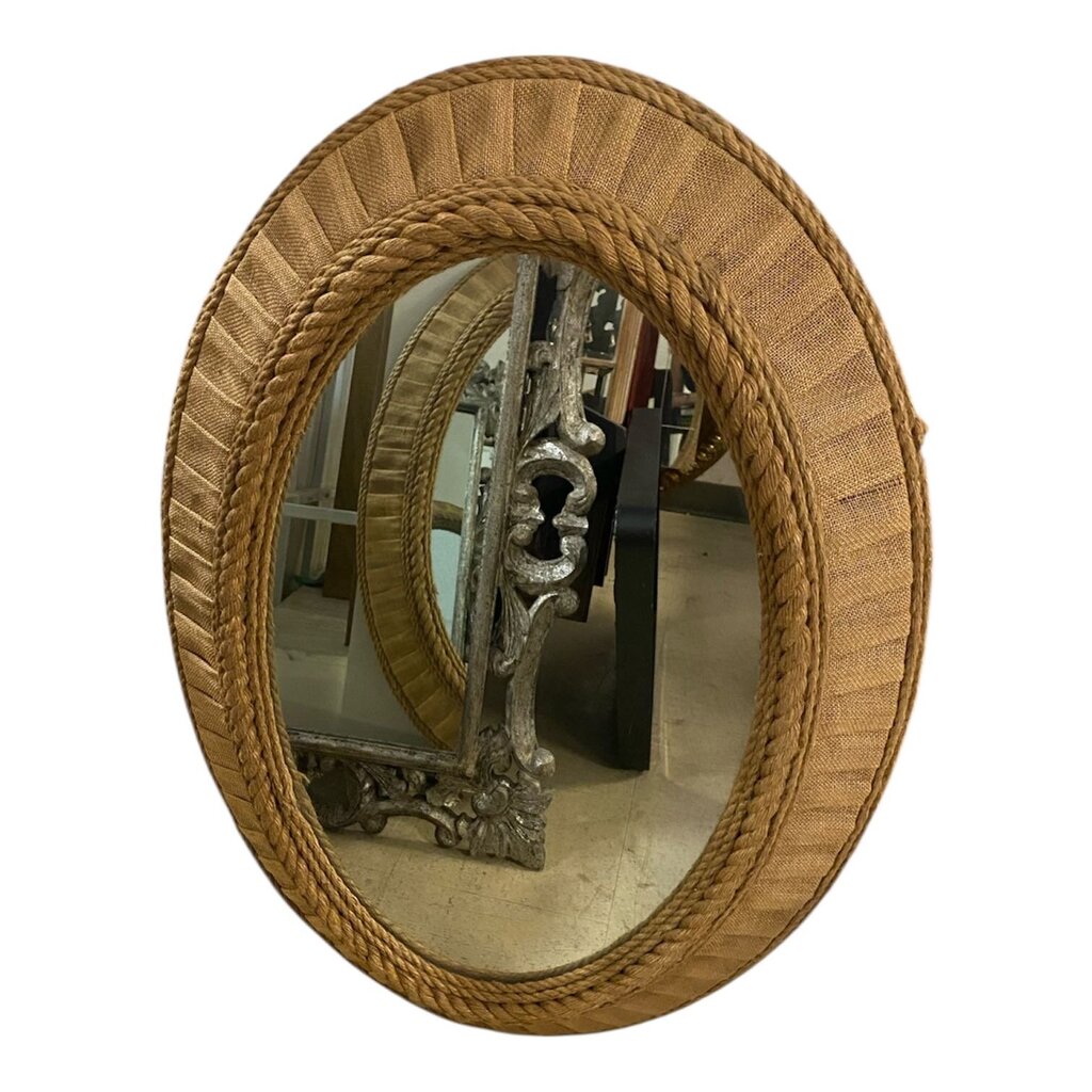 Oval Burlap Rope Mirror 28x41
