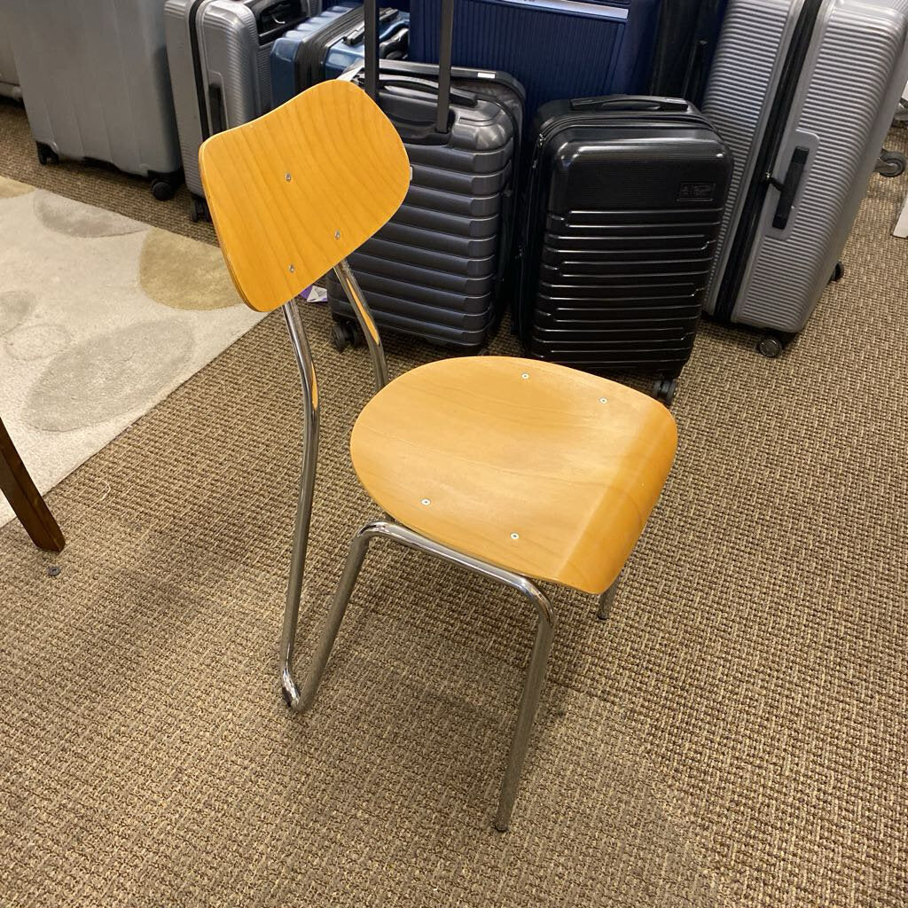 Mid Century Style Wood & Metal Stackable Dining Chair