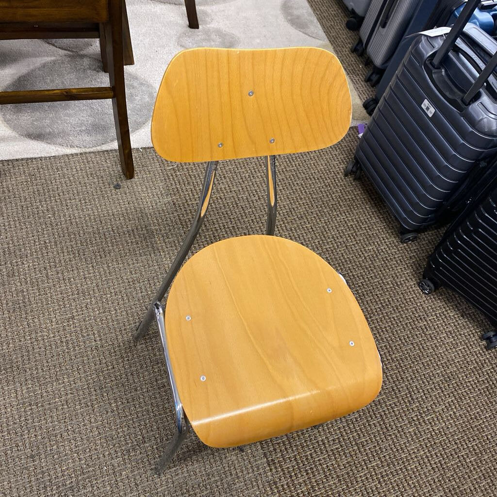 Mid Century Style Wood & Metal Stackable Dining Chair