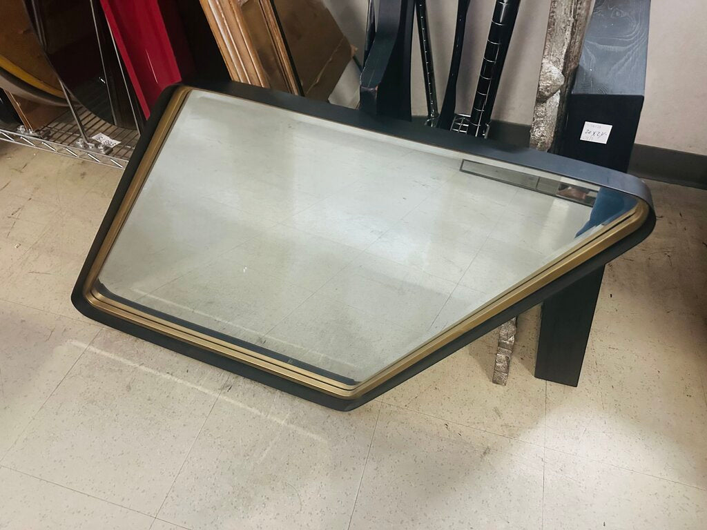 Black & Gold Accent Diamond Shape Mirror 42" H