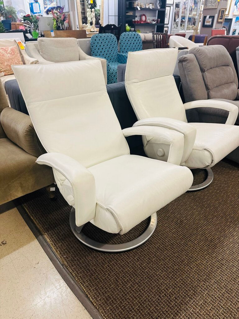 Lafer Gaga White Leather Reclining Chair Orig. $2000