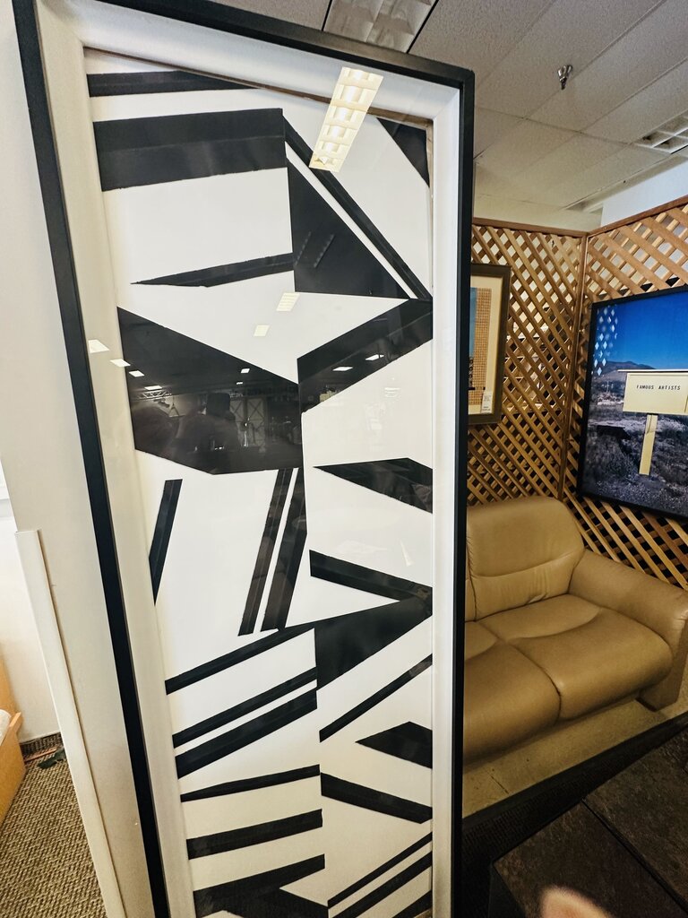 Geometric B&W Panel Artwork 29x85