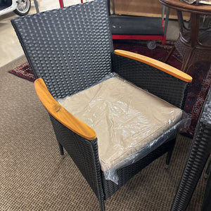 Acacia & Wicker Outdoor 9pc Dining Set + Cushions