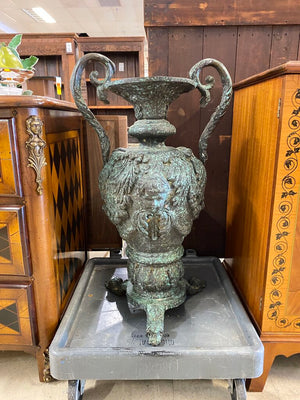 Neoclassical Style Patinated Cast Bronze Garden Urn