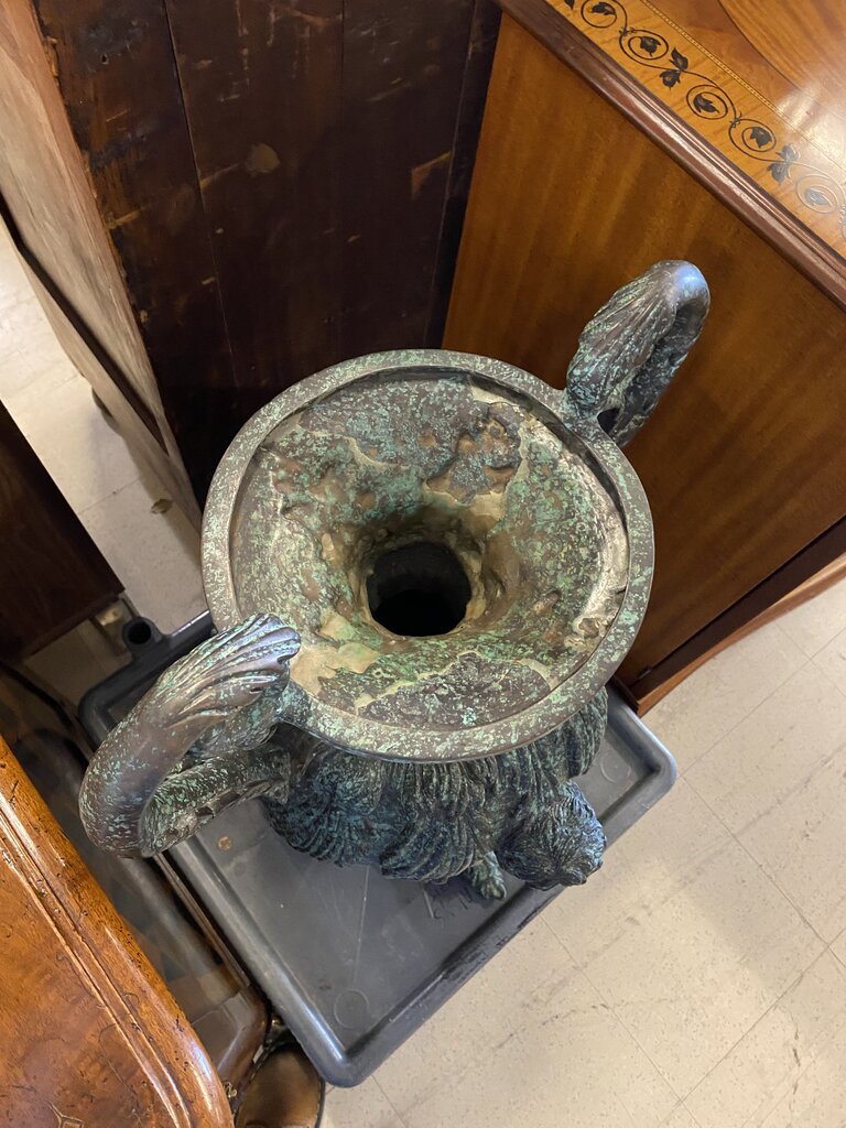 Neoclassical Style Patinated Cast Bronze Garden Urn