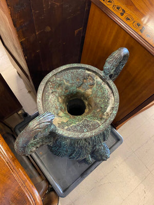 Neoclassical Style Patinated Cast Bronze Garden Urn