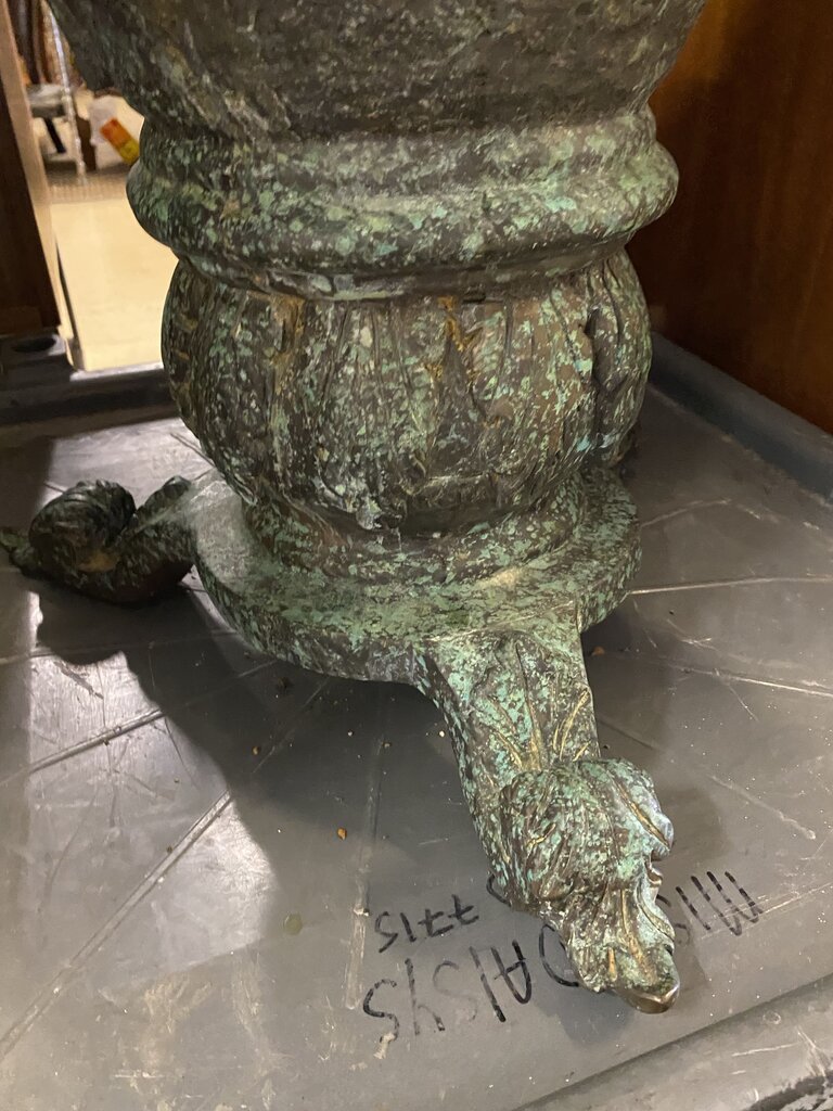 Neoclassical Style Patinated Cast Bronze Garden Urn