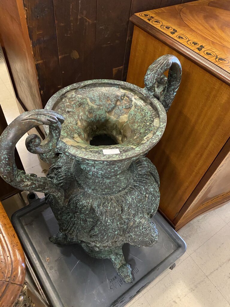Neoclassical Style Patinated Cast Bronze Garden Urn
