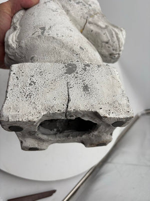 Painted Cast Terracotta Clay Horse Head Statue (As Is)