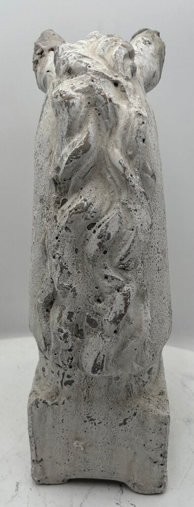 Painted Cast Terracotta Clay Horse Head Statue (As Is)