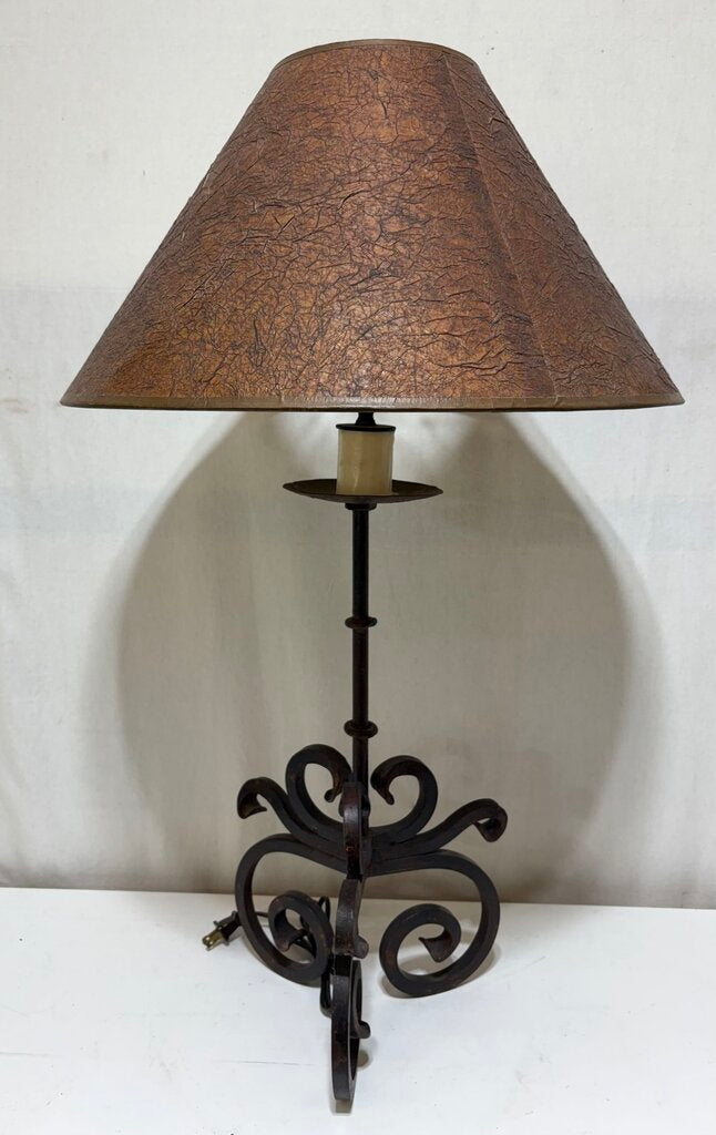 Wrought Iron Spanish Scroll Style Table Lamp