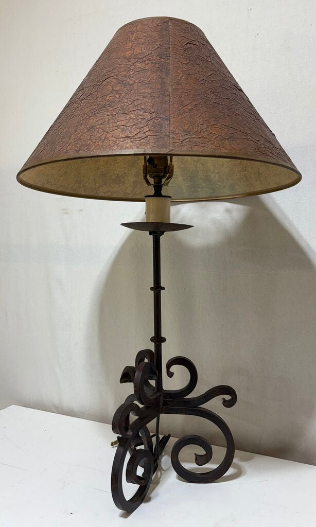 Wrought Iron Spanish Scroll Style Table Lamp