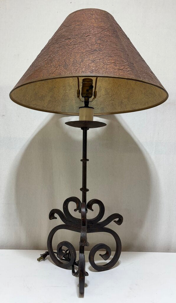 Wrought Iron Spanish Scroll Style Table Lamp