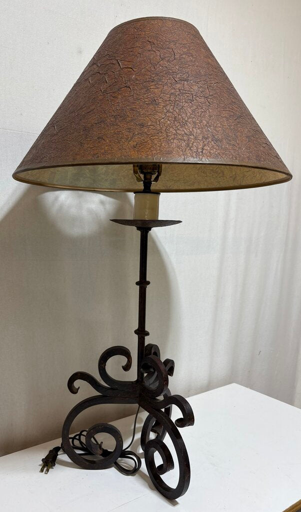 Wrought Iron Spanish Scroll Style Table Lamp