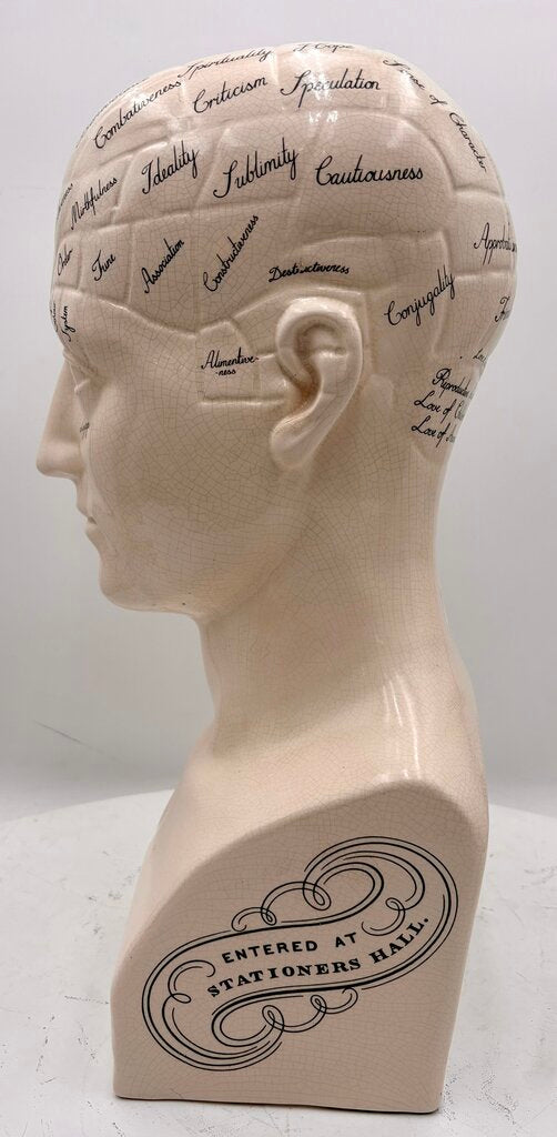 L.N. Fowler Phrenology Ceramic Statue 18"