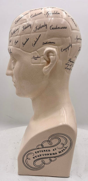 L.N. Fowler Phrenology Ceramic Statue 18"