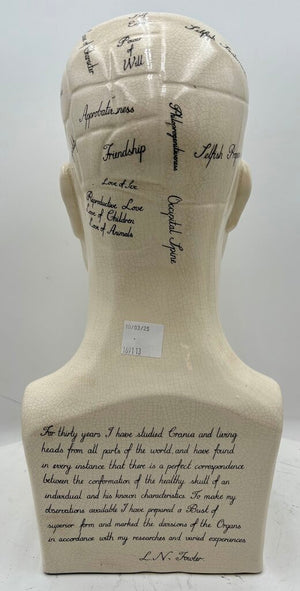 L.N. Fowler Phrenology Ceramic Statue 18"