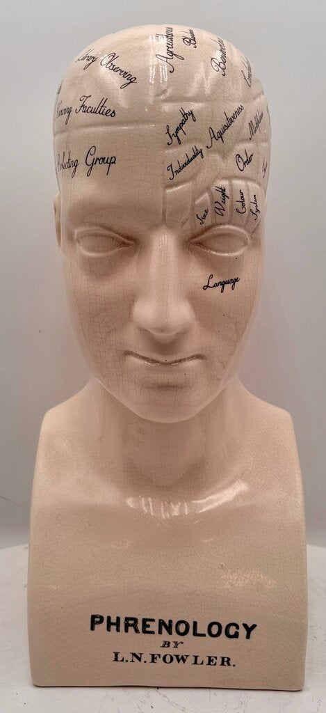 L.N. Fowler Phrenology Ceramic Statue 18"