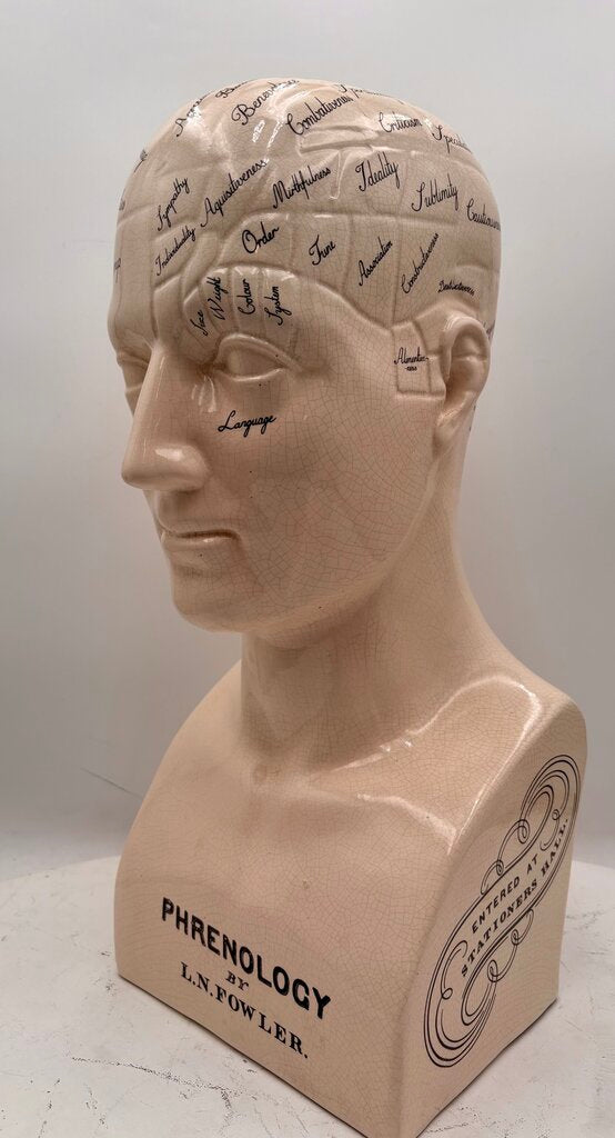 L.N. Fowler Phrenology Ceramic Statue 18"