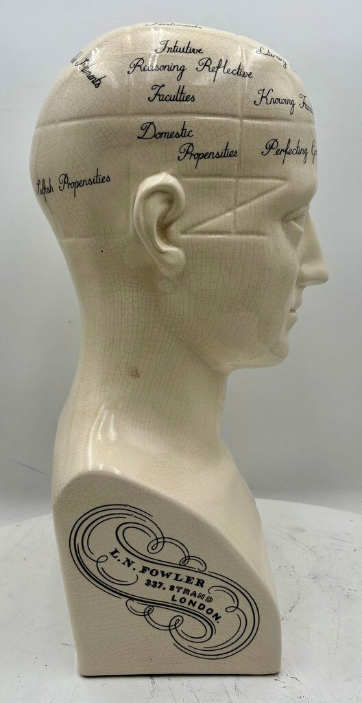 L.N. Fowler Phrenology Ceramic Statue 18"