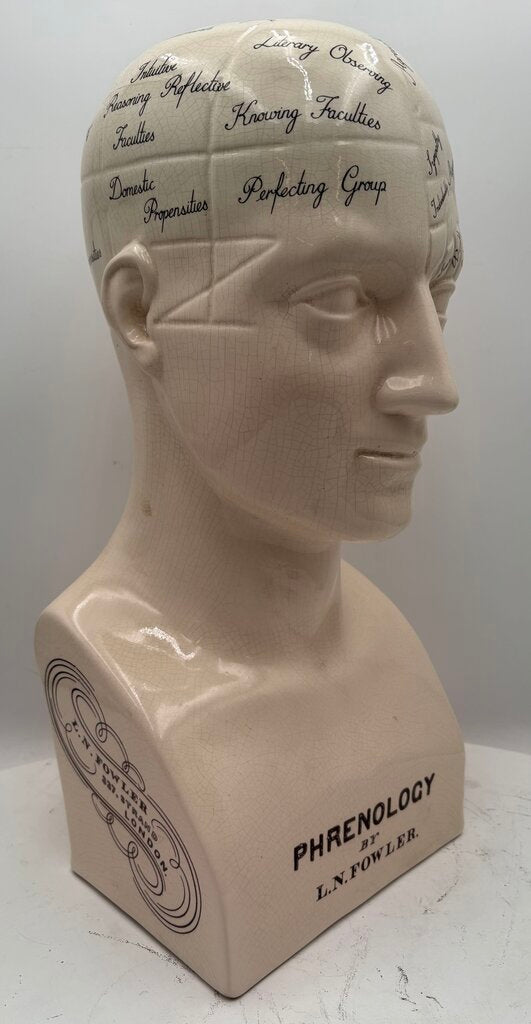 L.N. Fowler Phrenology Ceramic Statue 18"