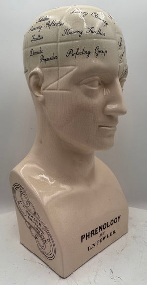 L.N. Fowler Phrenology Ceramic Statue 18"