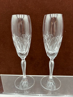 Spiegelau Cut Crystal Begonia Thumbprint Pattern Champagne Flute 8.3"