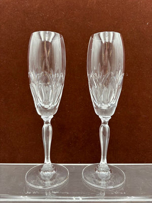 Spiegelau Cut Crystal Begonia Thumbprint Pattern Champagne Flute 8.3"