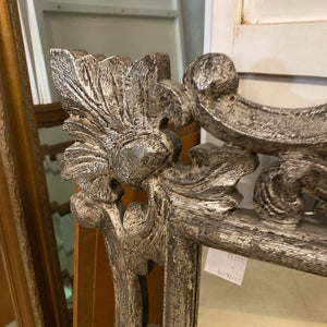 Baroque Style Silver Hand Carved Wall Mirror 27.5x39.5"