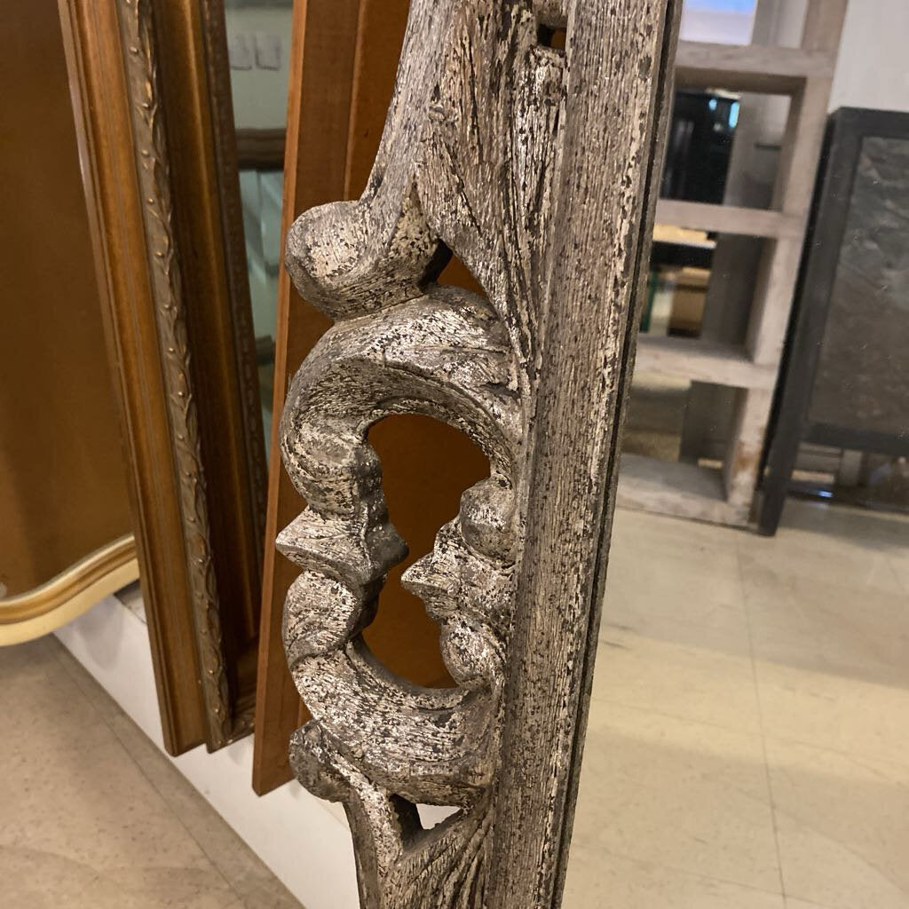 Baroque Style Silver Hand Carved Wall Mirror 27.5x39.5"