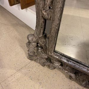 Baroque Style Silver Hand Carved Wall Mirror 27.5x39.5"
