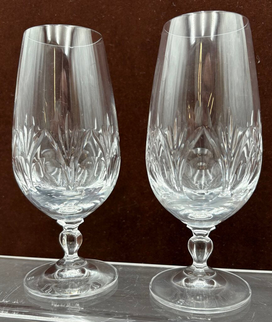 Spiegelau Cut Crystal Begonia Thumbprint Pattern Ice Tea Glass 6.5"