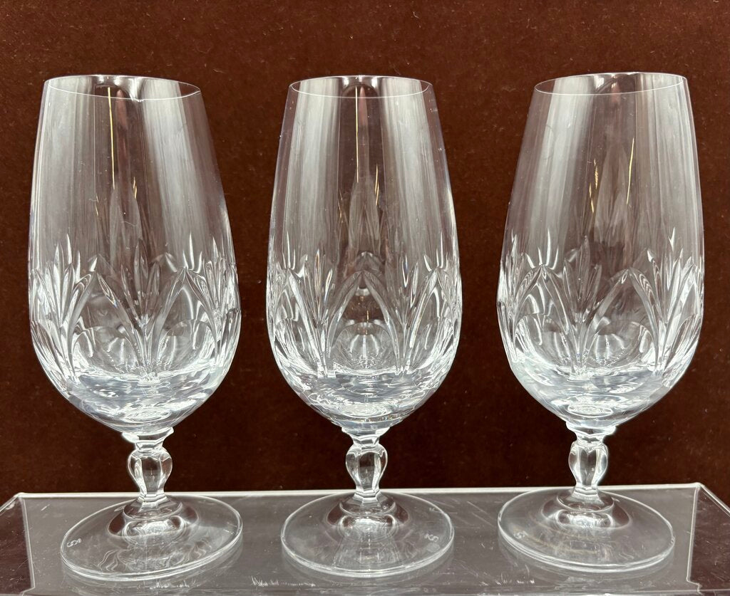 Spiegelau Cut Crystal Begonia Thumbprint Pattern Ice Tea Glass 6.5"