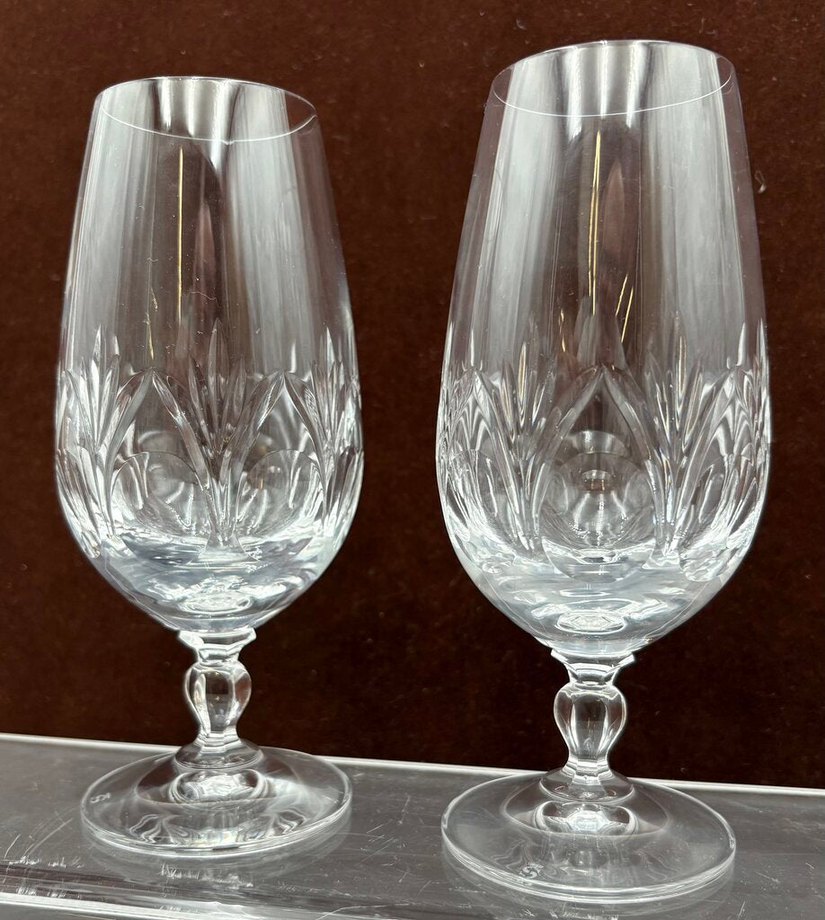 Spiegelau Cut Crystal Begonia Thumbprint Pattern Ice Tea Glass 6.5"