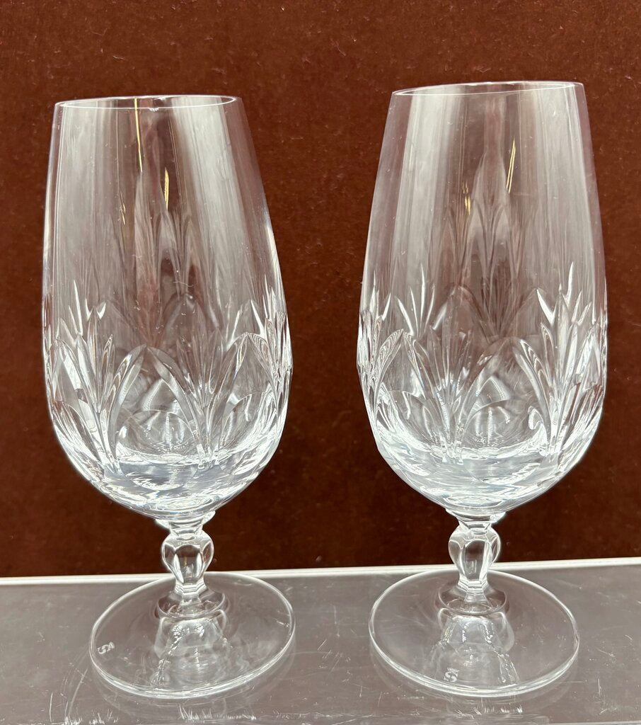 Spiegelau Cut Crystal Begonia Thumbprint Pattern Ice Tea Glass 6.5"