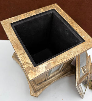 Giltwood Mirrored Velvet Lined Lidded Storage Box w/ Tassel