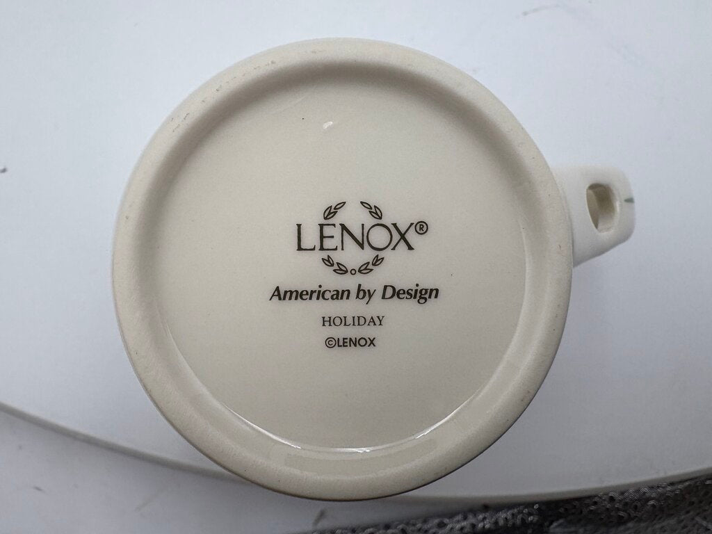 Lenox Holiday American by Design Holly Leaf Hot Coco Mug w/ Spoon 14oz (2Pcs)