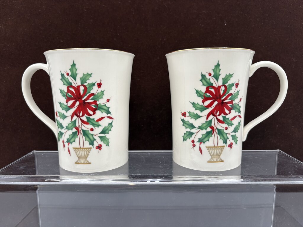 Lenox Holiday American by Design "Tis The Season" Mugs 14oz (PAIR)