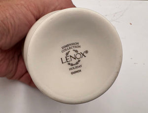 Lenox Holiday Dimensions Collection Holly Leaf Footed Mugs 12oz (PAIR)