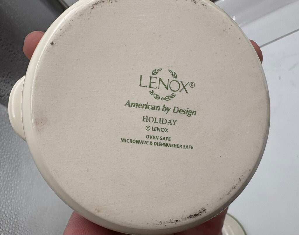 Lenox Holiday American by Design Green Trim Holly Leaf Lidded Mini Casserole Dish 11oz (2Pcs)