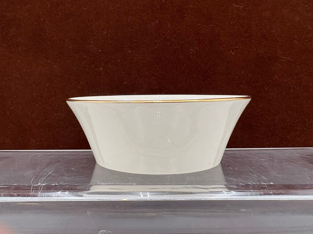 Lenox Holiday Dimensions Collection Gold Trim Oval "Believe" Candy Dish
