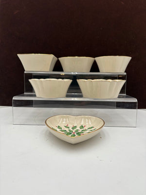 Lenox Holiday Dimensions Collection Gold Trim Square "Hope" Candy Dish