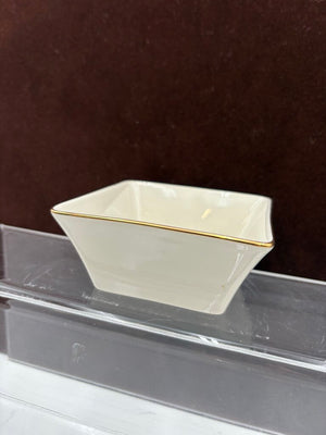 Lenox Holiday Dimensions Collection Gold Trim Square "Hope" Candy Dish