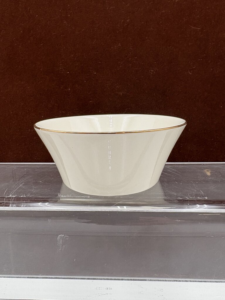 Lenox Holiday Dimensions Collection Gold Trim Round "Joy" Candy Dish