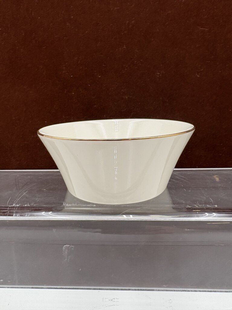Lenox Holiday Dimensions Collection Gold Trim Round "Joy" Candy Dish