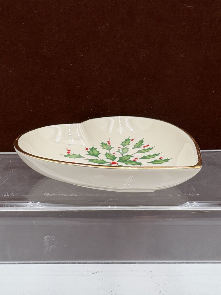 Lenox Holiday American by Design Gold Trim "Heart" Candy Dish